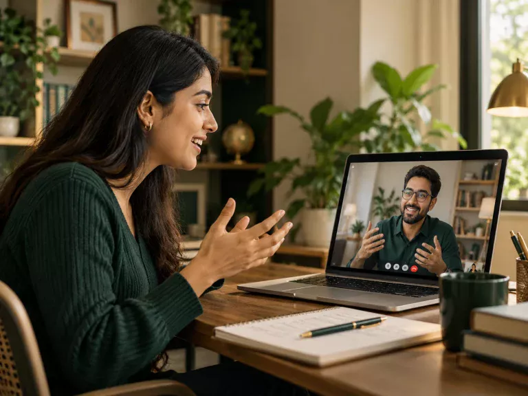 Live one-to-one English video session