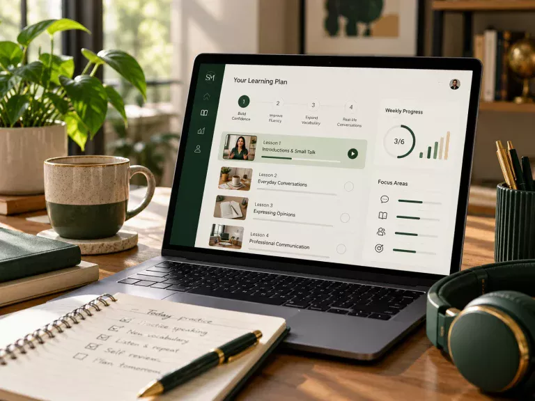 Tablet showing a personalized learning plan