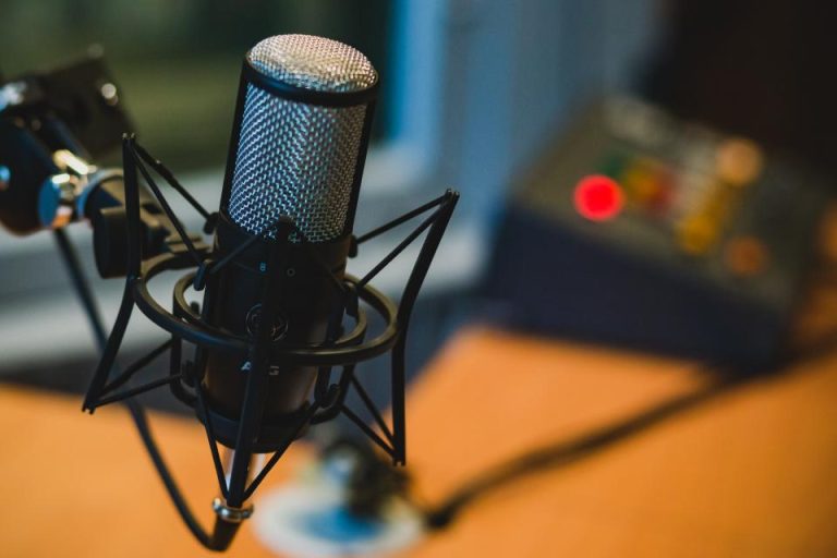 A microphone set up for recording