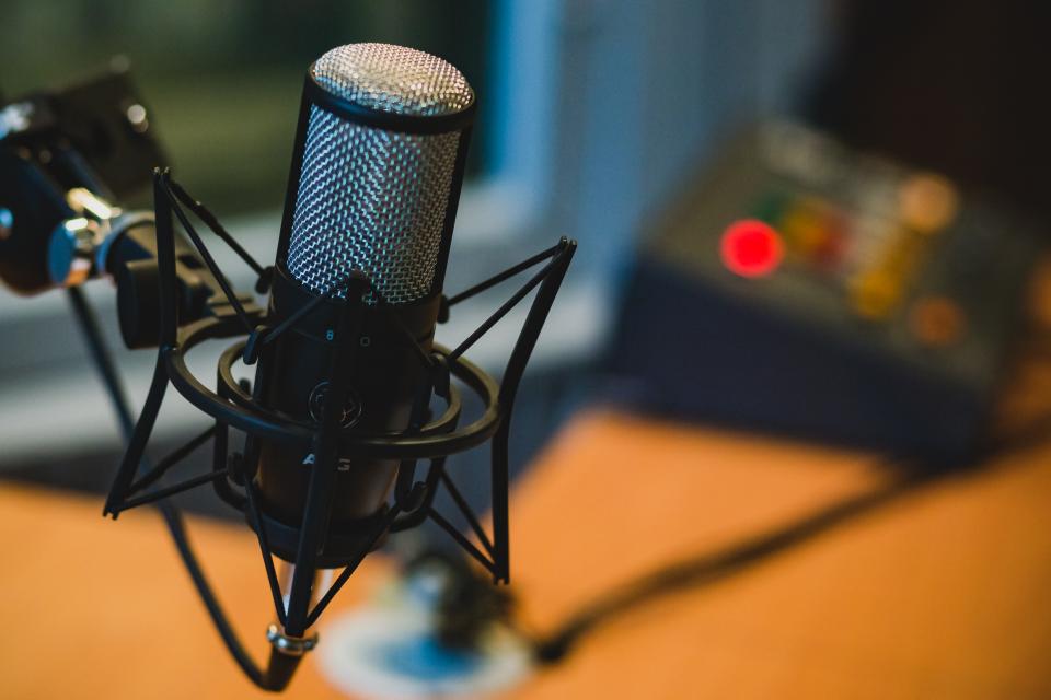 A microphone set up for recording